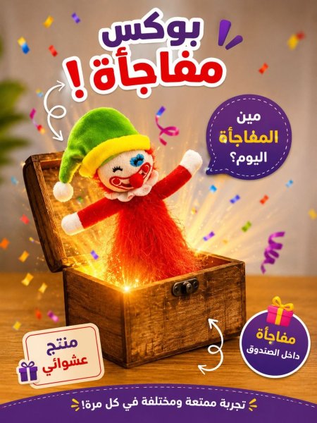 صندوق خشب مهرج حجم صغير